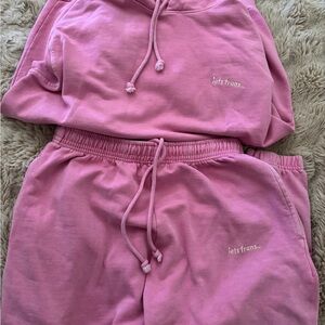 Iets Frans Pink Hoodie and Sweatpants Set